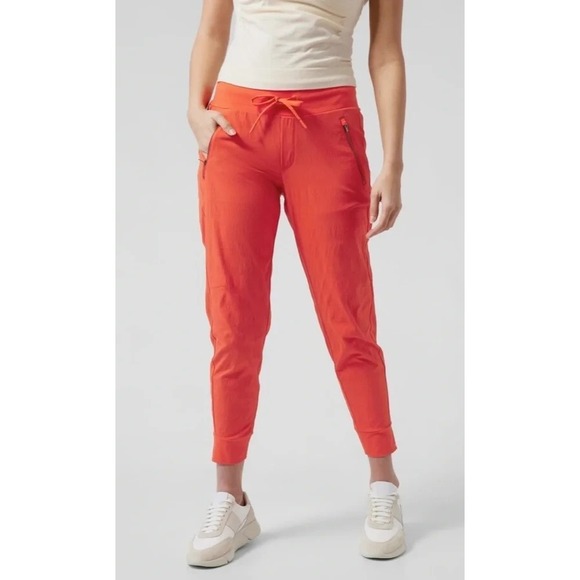 Athleta Pants - Athleta Trekkie North Jogger Pants Orange Flame Size 2 Hiking Wicking Ripstop